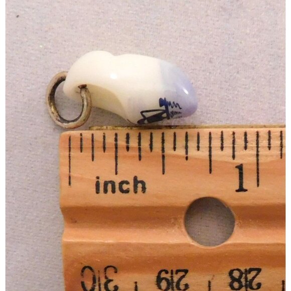 Miniature Delft Holland Clog Shoe Charm Blue White Dutch Windmill .75 Inch - Picture 7 of 7